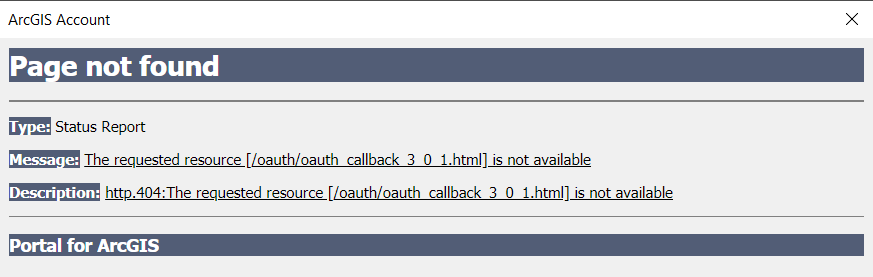 Page not found error
