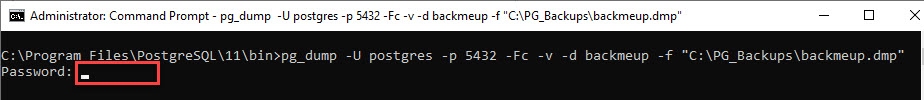 pg_dump password prompt