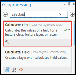 Search for Calculate Field tool