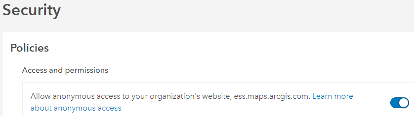Festlegen der Einstellungen der Grundkarten-Galerie auf anonymen Zugriff