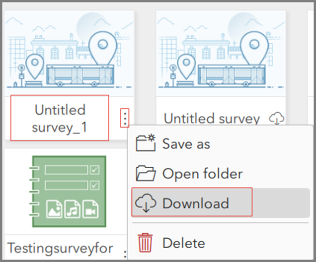 Herunterladen des Survey