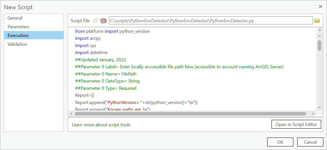 Festlegen von Parametern für die Skriptausführung
