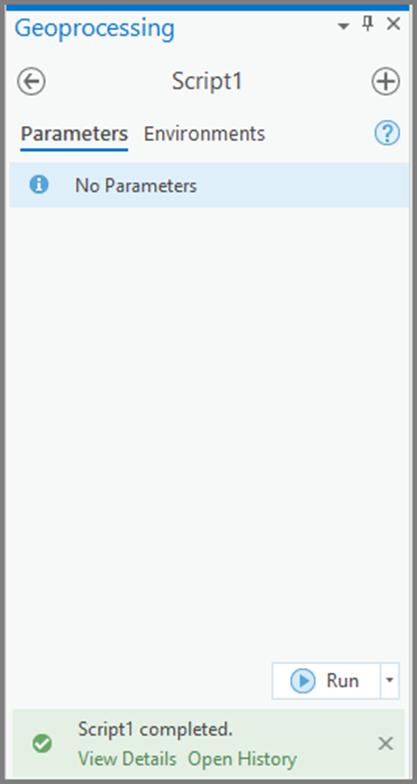Das Skriptwerkzeug wurde fertig ausgeführt