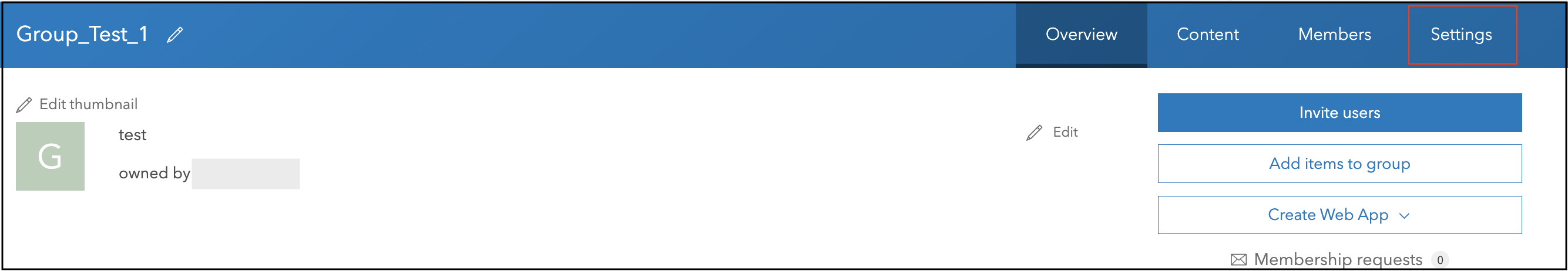 Die Gruppendetailseite, auf der die Registerkarte 