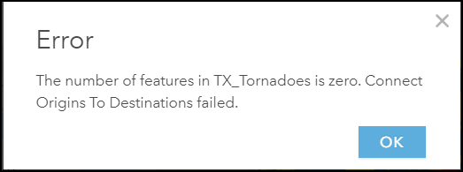 Die Fehlermeldung, wenn das Werkzeug