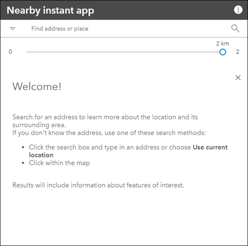 Die ArcGIS Instant Apps-Seite mit den Schaltflächen für Social Media wird nicht angezeigt.