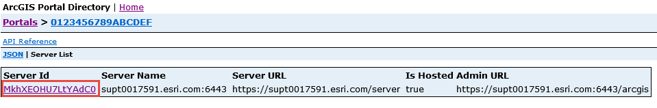 Die ID des verfügbaren Servers.
