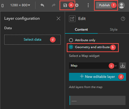 Fügen Sie den editierbaren Layer zum Widget 