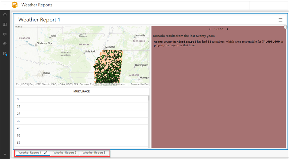 How To Create tabs for multiple embedded dashboards in ArcGIS
