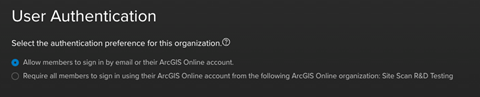 User Authentication setting