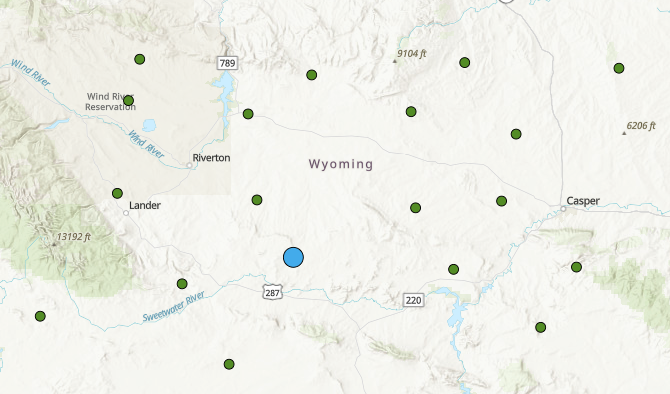 Die Feature-Classes der Polizeistationen und des Polizeipräsidiums in Wyoming (USA)
