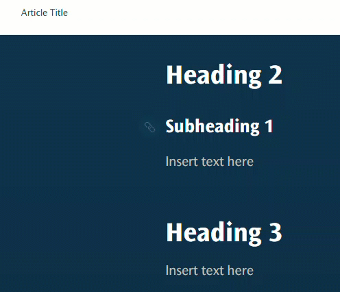 An ArcGIS StoryMaps story's headings and subheadings with the section links available.