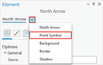 Element parameters for North Arrow in the North Arrow pane.