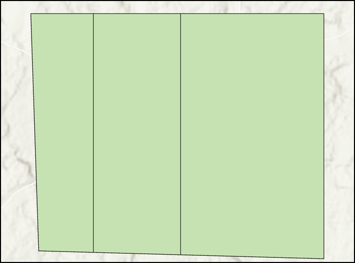 A polygon split by percentages using ArcPy.