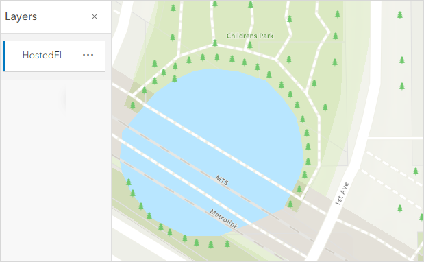 Webkarte, auf der eine baumförmige Punktsymbolisierung in ArcGIS Online dargestellt wird