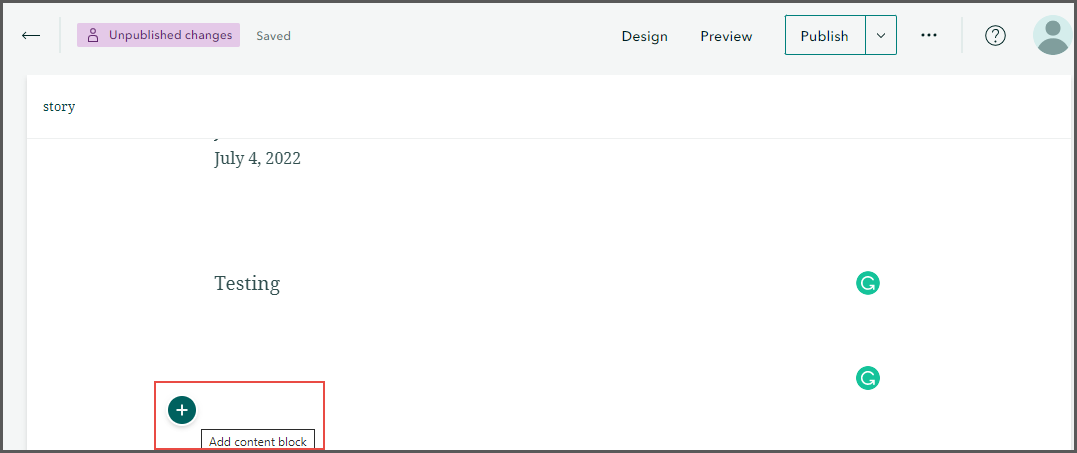 Add content block