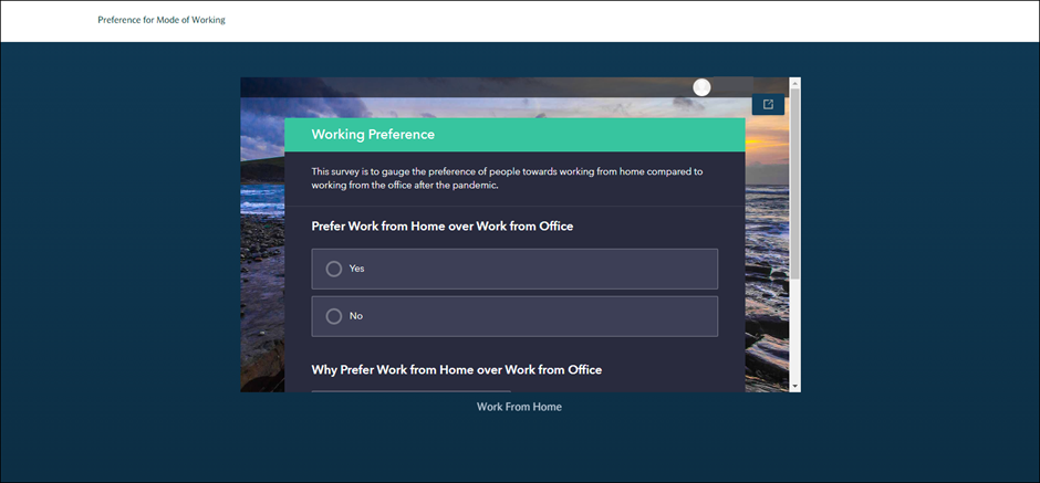Embedded survey with header, footer and theme