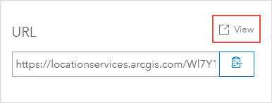The View button in the URL section.