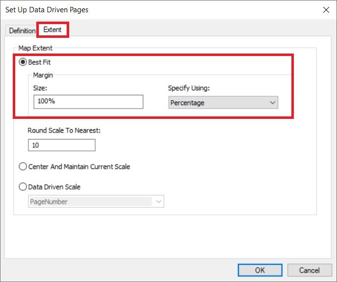 How To Match data frame size with data driven pages extent