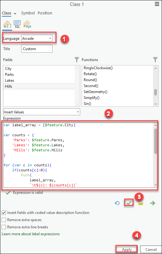 How To Hide null and zero values in a label using Arcade in ArcGIS Pro