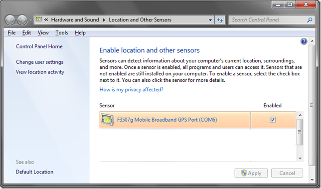 F3507g GPS Location Sensor driver for Windows 7!