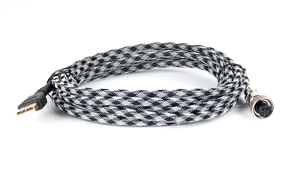 Pro Cable with Black/White Striped TechFlex USB Cable