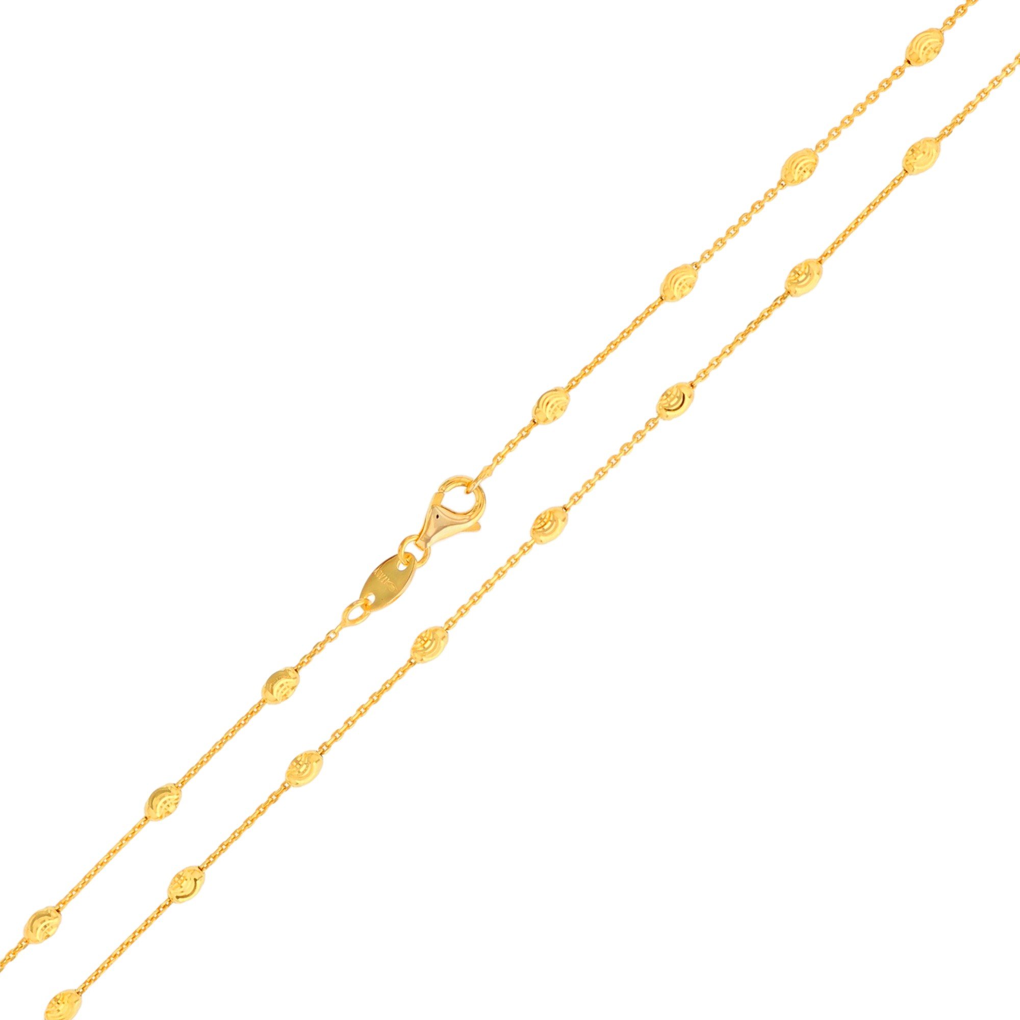 JackAni 14k Italian Yellow Gold Diamond By the Yard Style Womens Chain