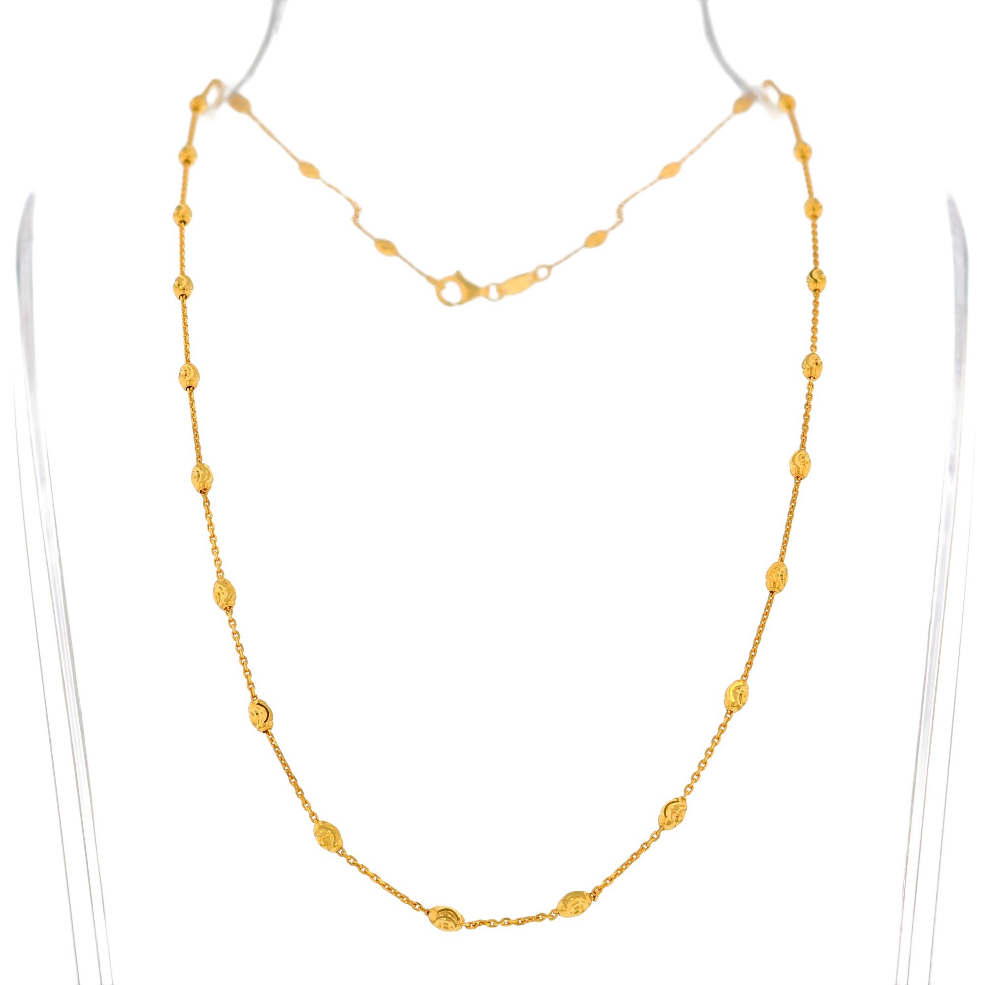 JackAni 14k Italian Yellow Gold Diamond By the Yard Style Womens Chain