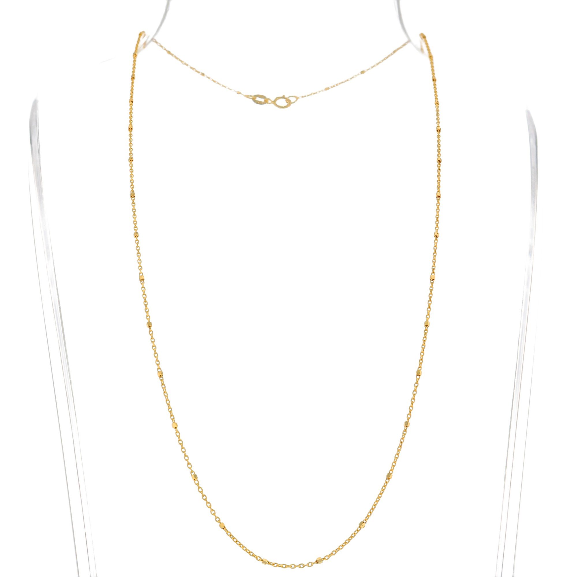JackAni 14k Italian Yellow Gold Ice Box Style Women's Chain
