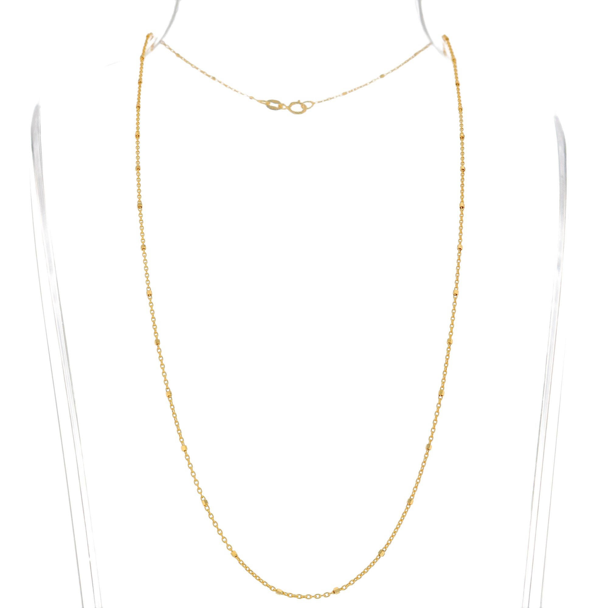 JackAni 14k Italian Yellow Gold Ice Box Style Women's Chain