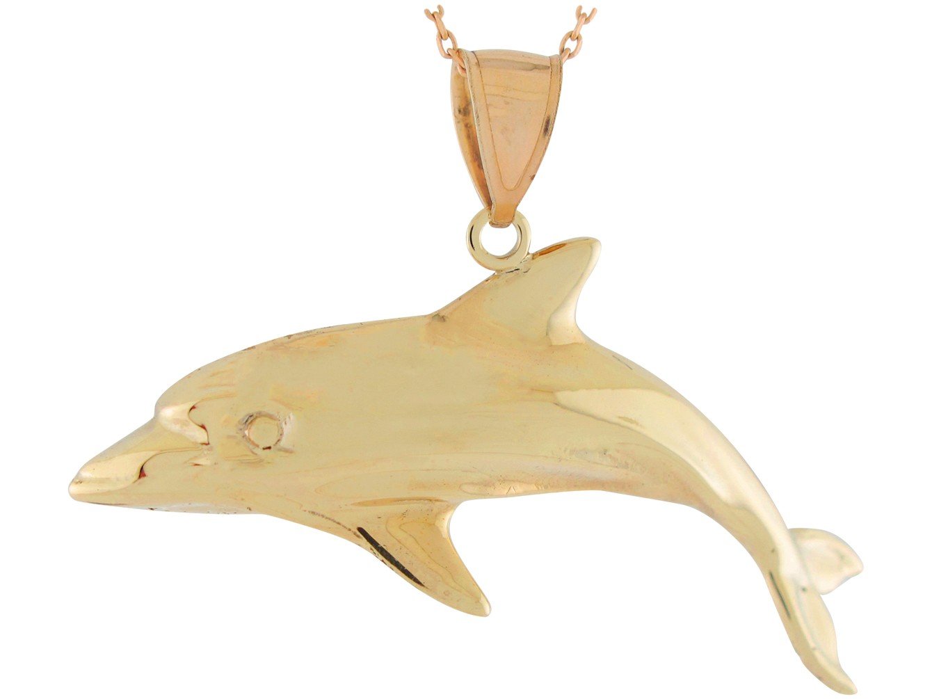 10k Yellow Gold High Polish Adorable Sea Life Cute Stunning Dolphin Pendant