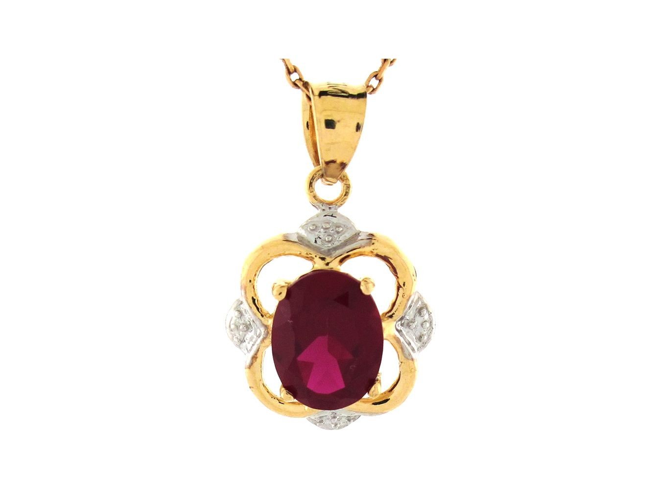 10k or 14k Two-Tone Gold Simulated Garnet Elegant January 