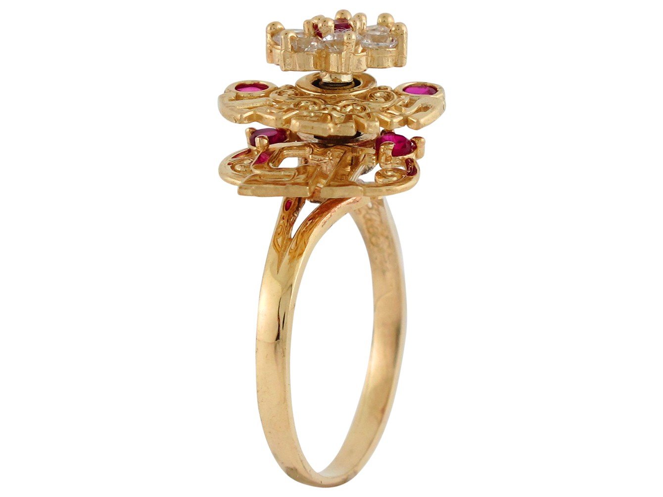 10k or 14k Gold Quinceanera Sweet 15 Motion Spinning Simulated