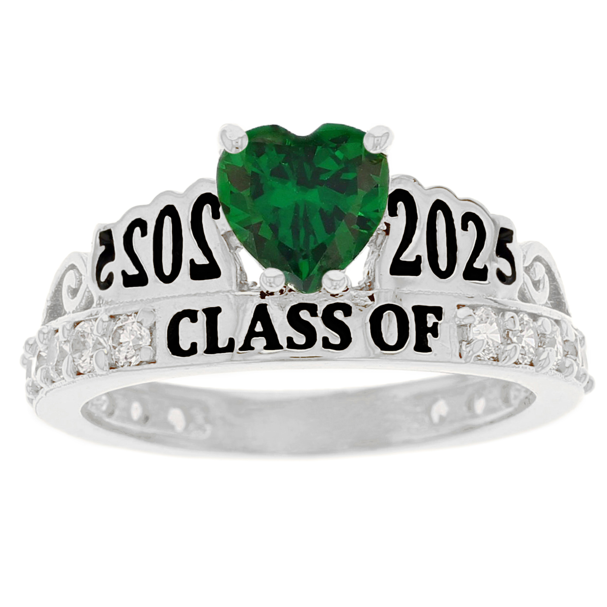 10k White Gold Simulated Emerald May Birthstone Gorgeous 2020 Gra