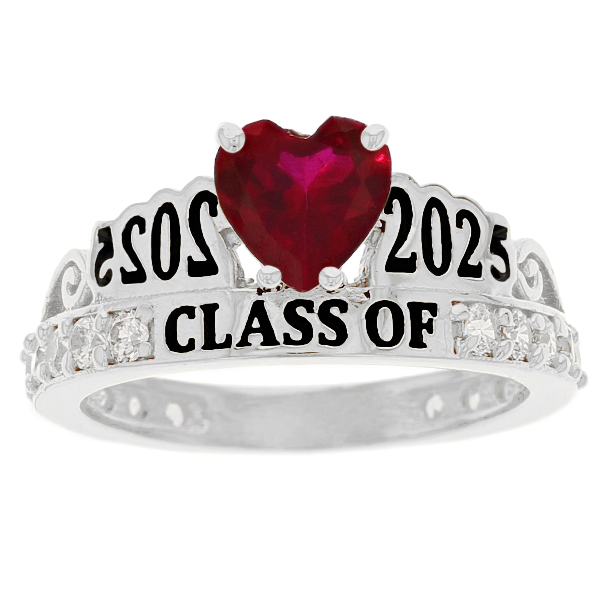 14k White Gold Simulated Garnet January Birthstone Gorgeous 2020 