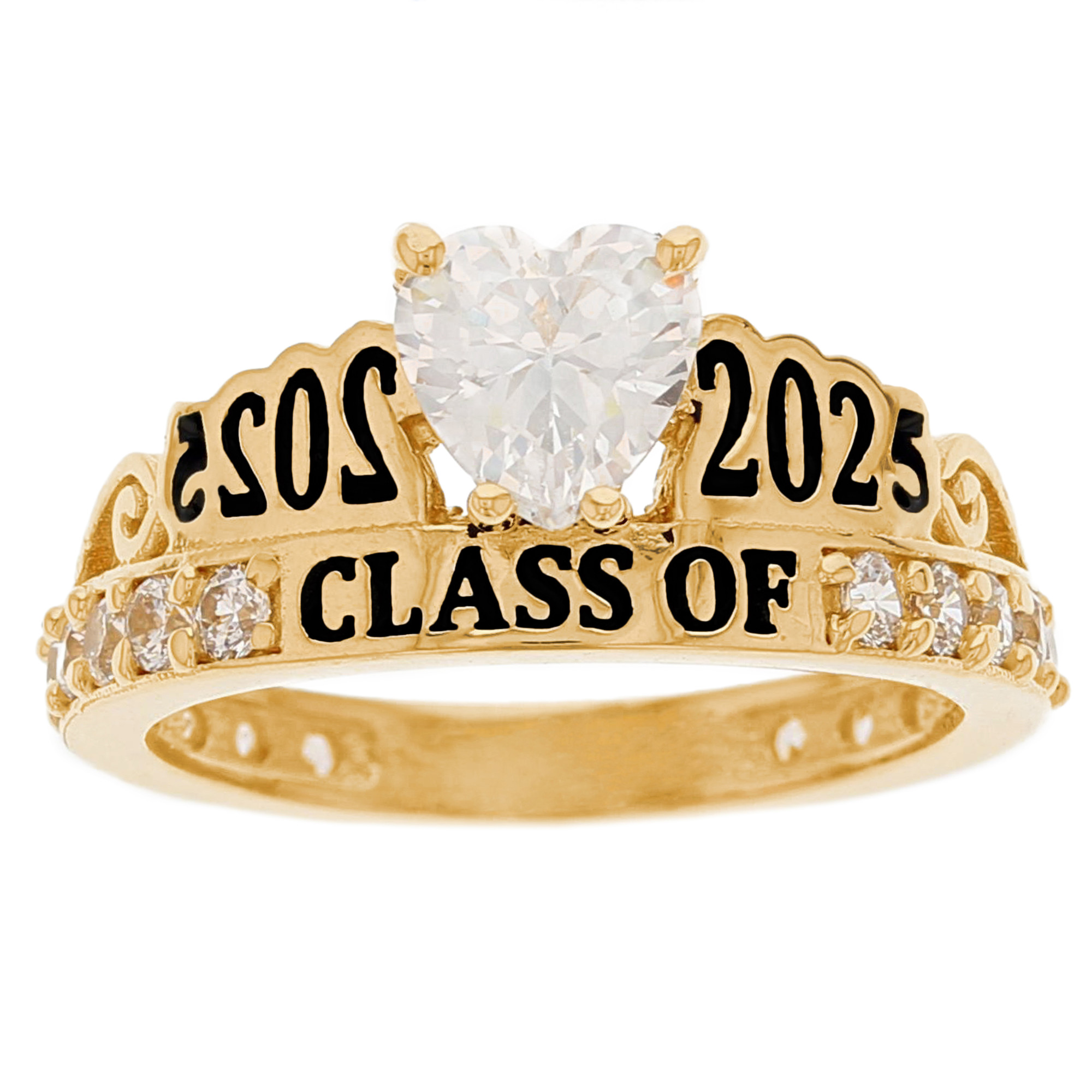 10k Yellow Gold White CZ April Birthstone Gorgeous 2020 Graduatio