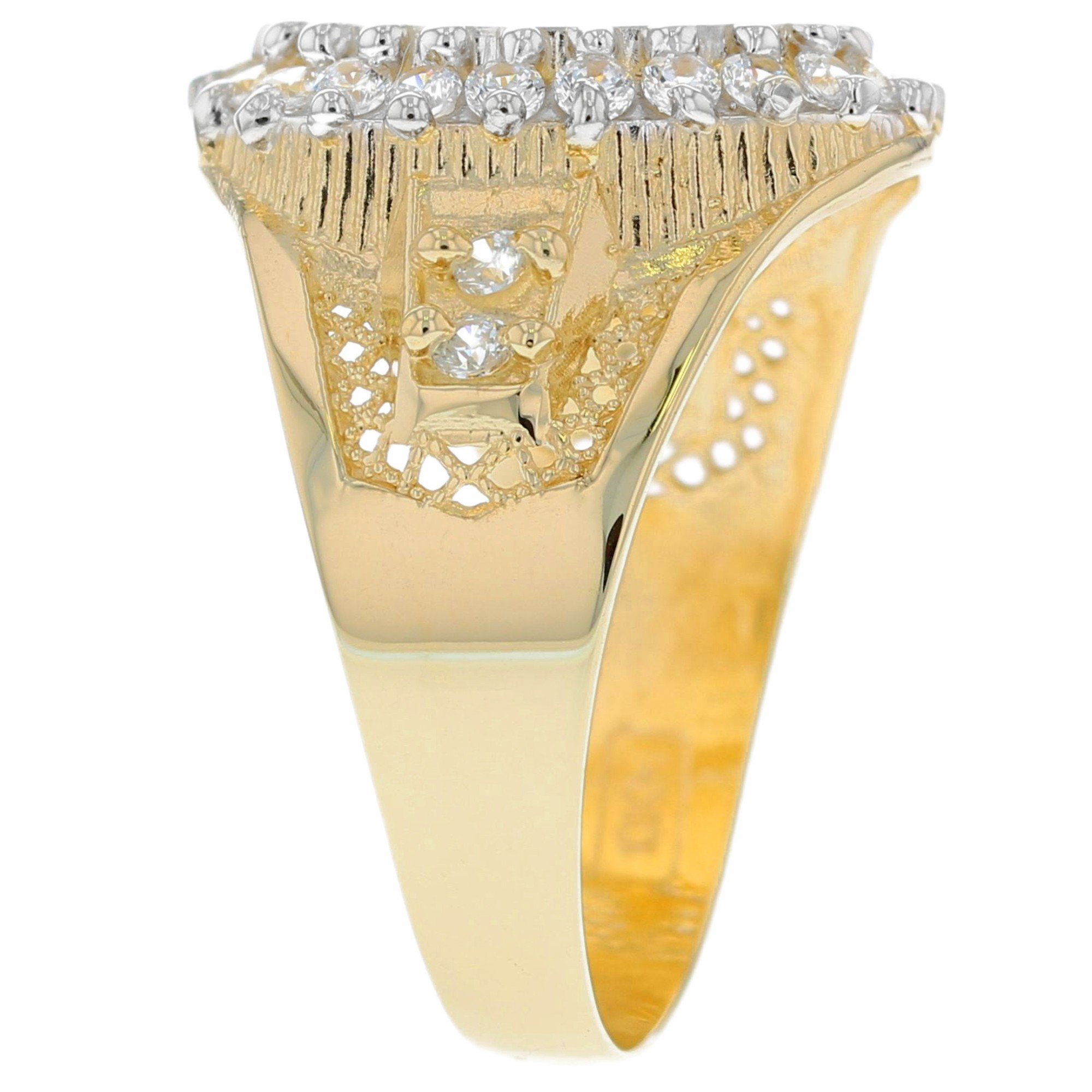 JackAni 10k or 14k Solid Yellow Gold CZ Accented Men's Virgo