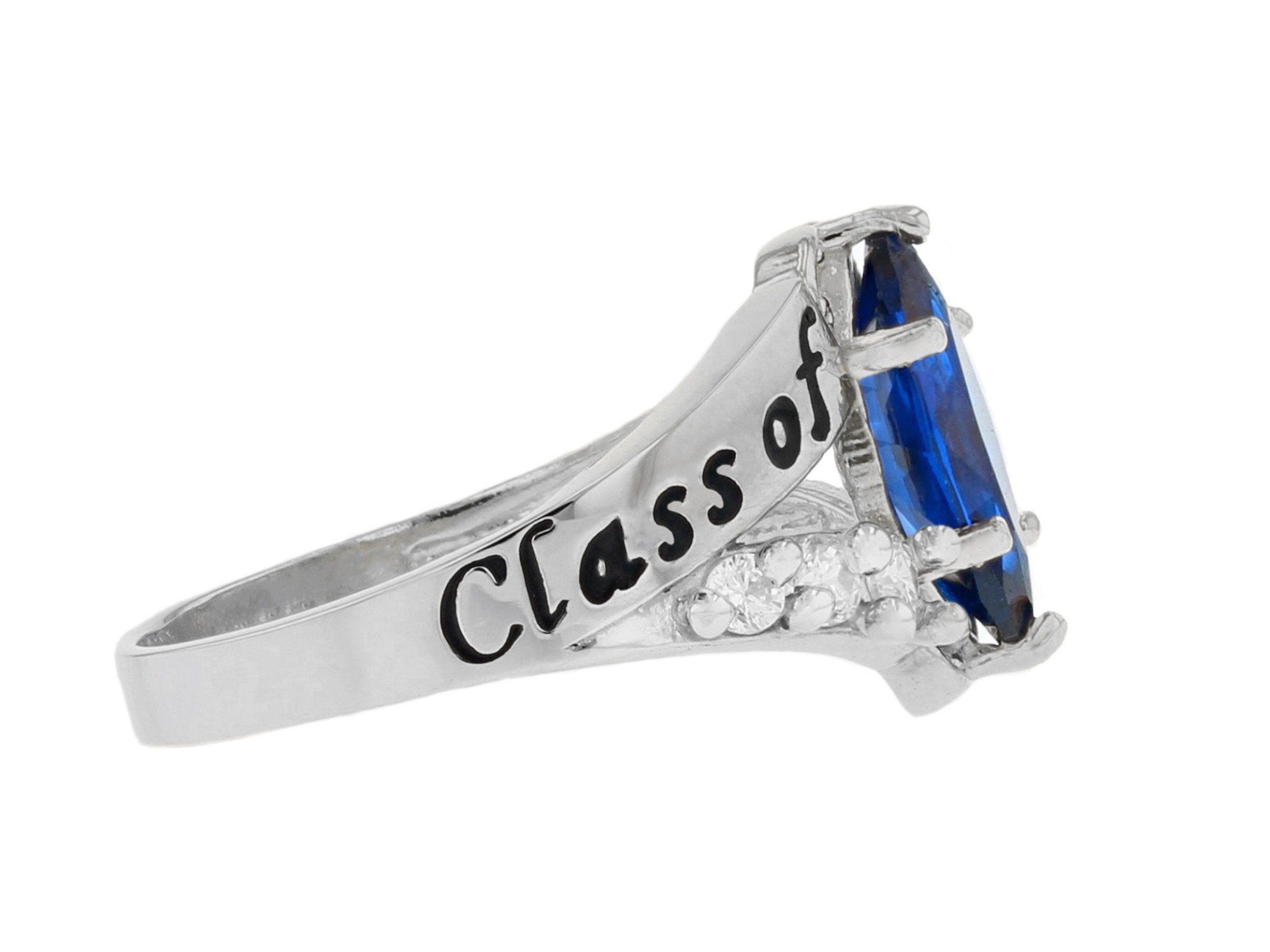 10k Gold Simulated Sapphire September Birthstone 2023 Class Graduation Ring