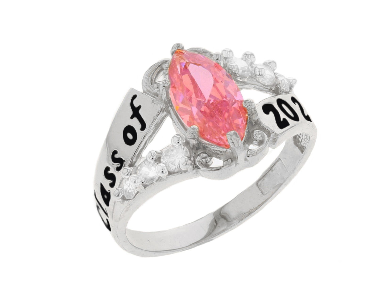 14k Gold Simulated October Birthstone 2020 Class Graduation Ring(