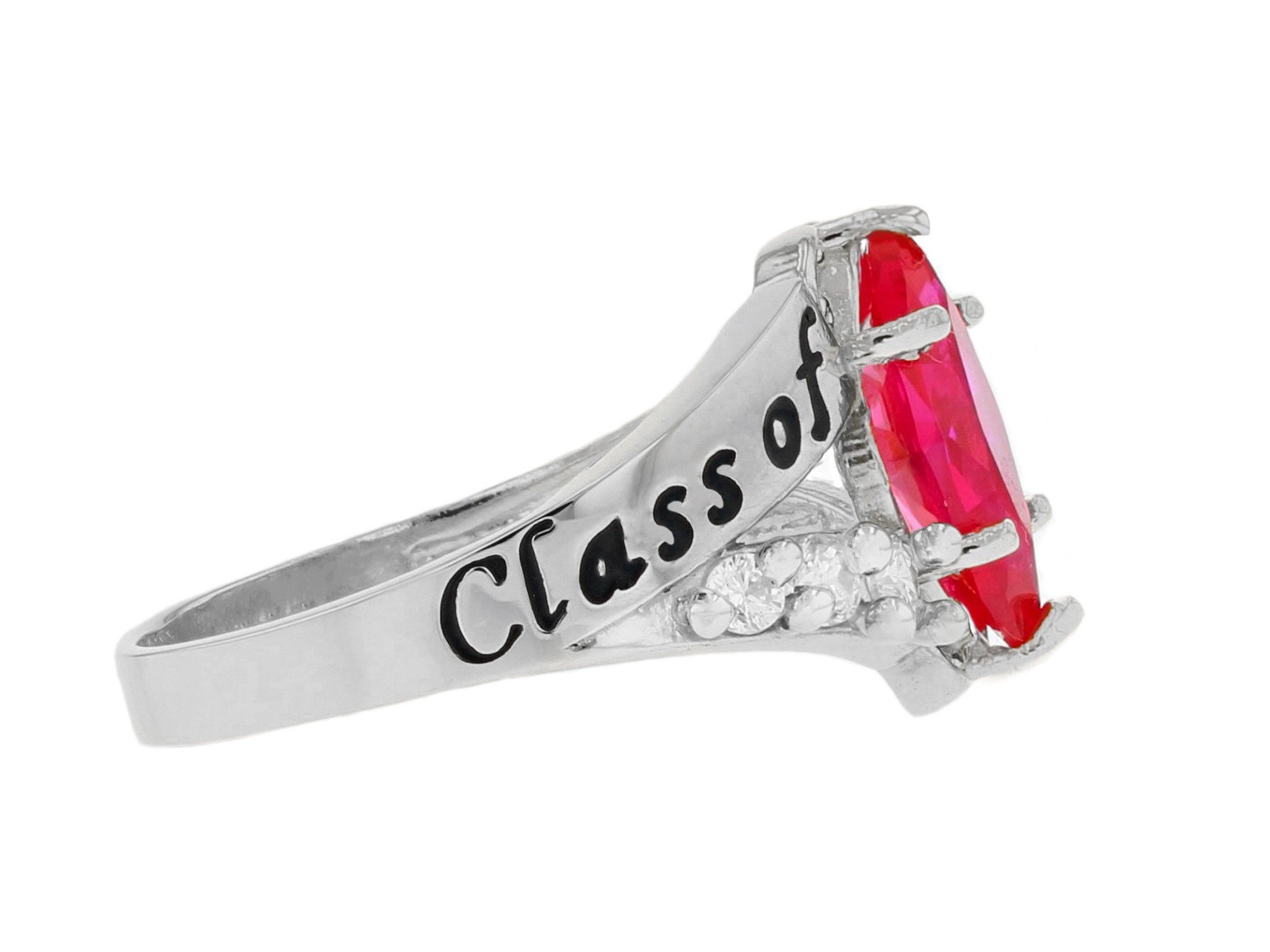 10k Gold Simulated Ruby July Birthstone 2023 Class Graduation Ring