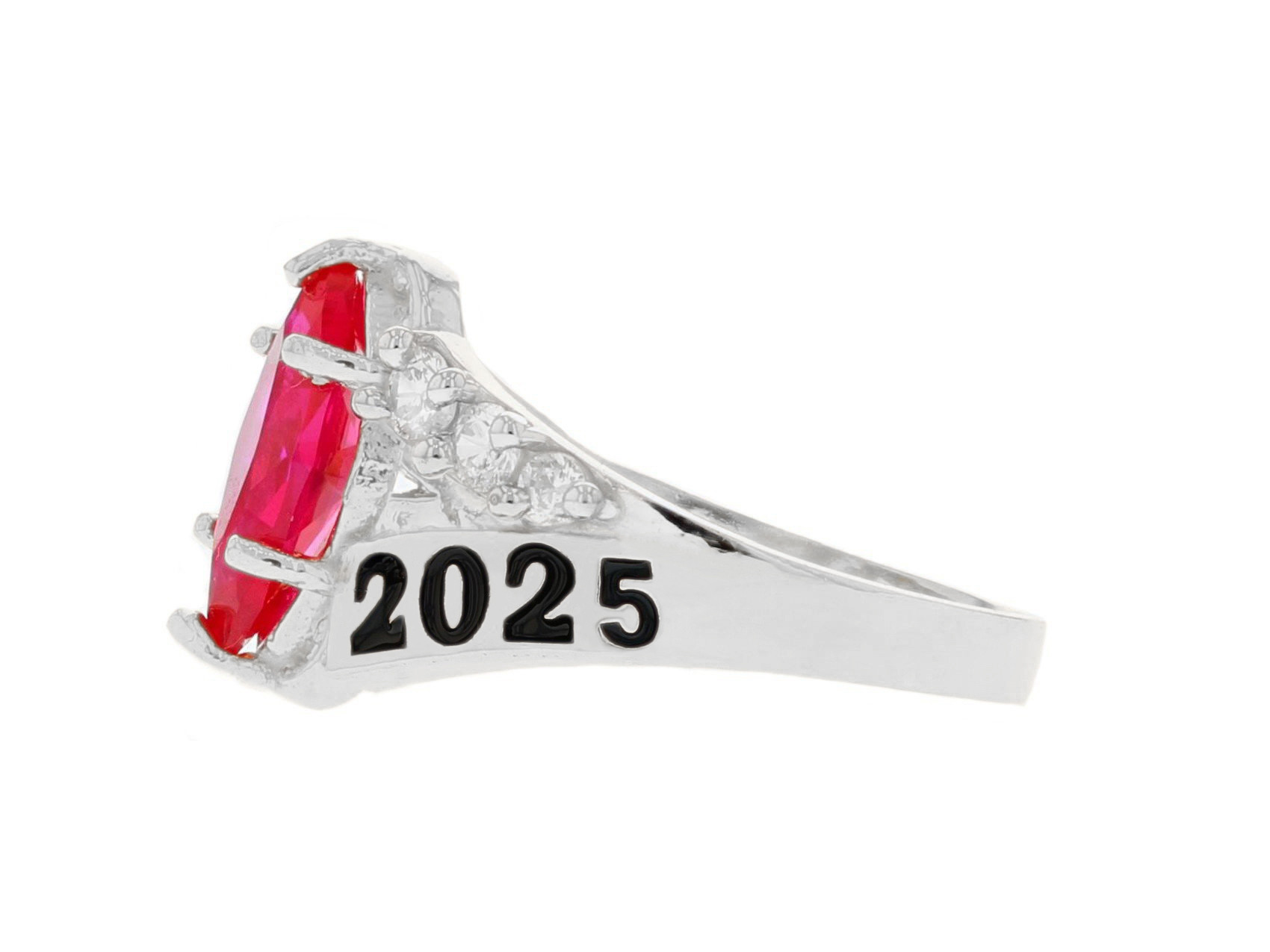 10k Gold Simulated Ruby July Birthstone 2023 Class Graduation Ring