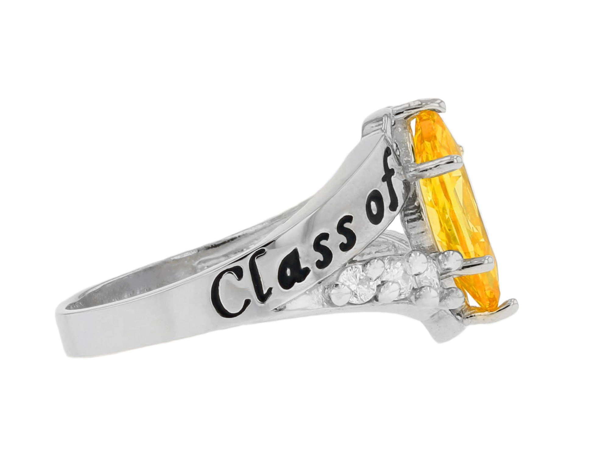 10k Gold Simulated Citrine November Birthstone 2023 Class Graduation Ring