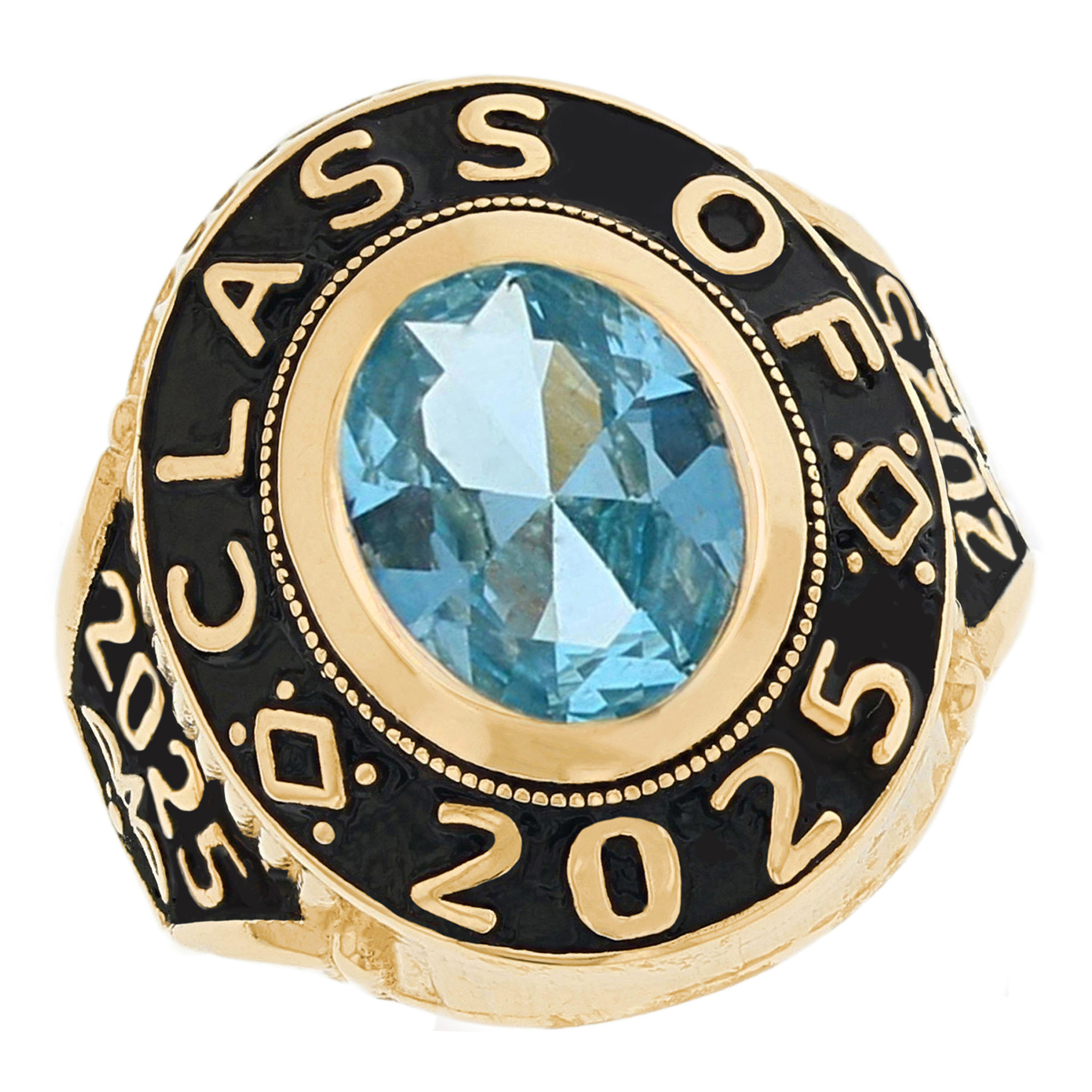 10k Gold March CZ Simulated Birthstone 2023 Graduation Mens Class Ring