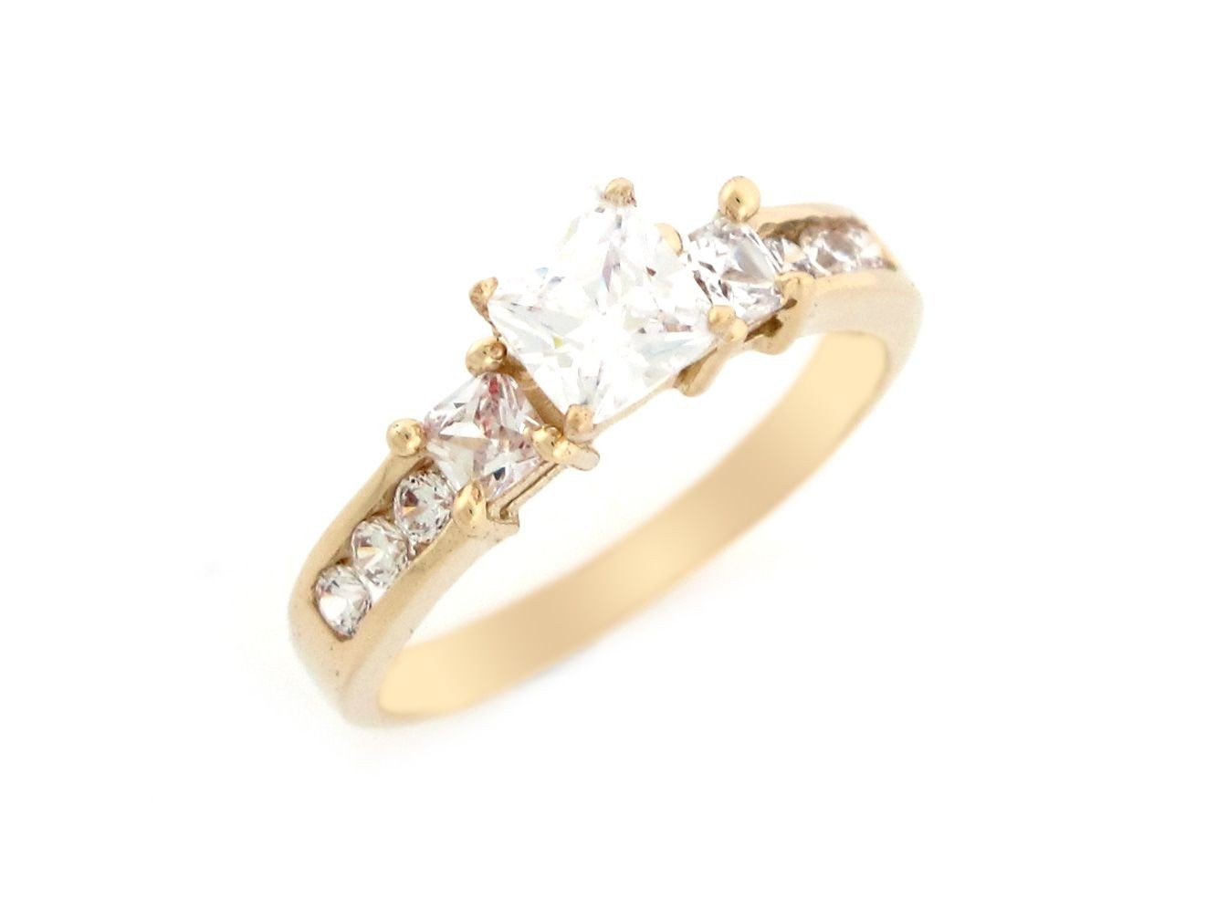 10k or 14k Yellow Gold White CZ Sparkling Design Ladies Wedding Anniversary Ring 10k or 14k Yellow Gold White CZ Sparkling Design Ladies Wedding Anniversary Ring