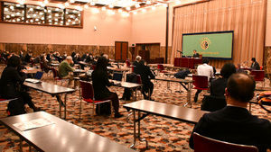 梅本和義・国際交流基金理事長　会見 写真 4