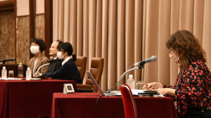 試写会「桜色の風が咲く」／福島智・東京大学教授会見 写真 4