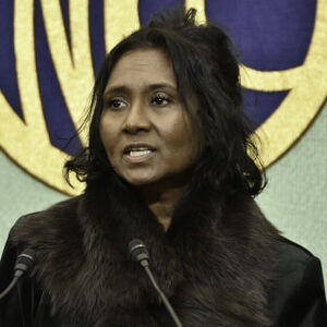 デイジー・ヴィーラシンハム AP通信社社長兼CEO　会見 写真 2