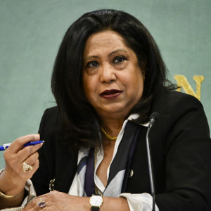 プラミラ・パッテン紛争下の性的暴力担当国連事務総長特別代表　会見 写真 1