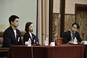 三浦璃来・木原龍一、ミラノ・コルティナオリンピック フィギュアスケートペア金メダリスト　会見 写真 4