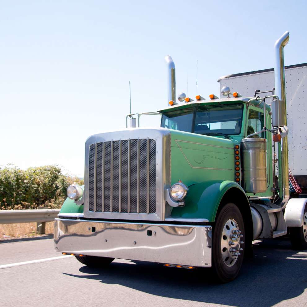 Student Story hero image Heavy truck on the highway